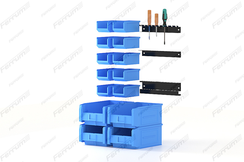 Комплект ящиков и держателей инструмента для шиномонтажного модуля (5015 Синий)