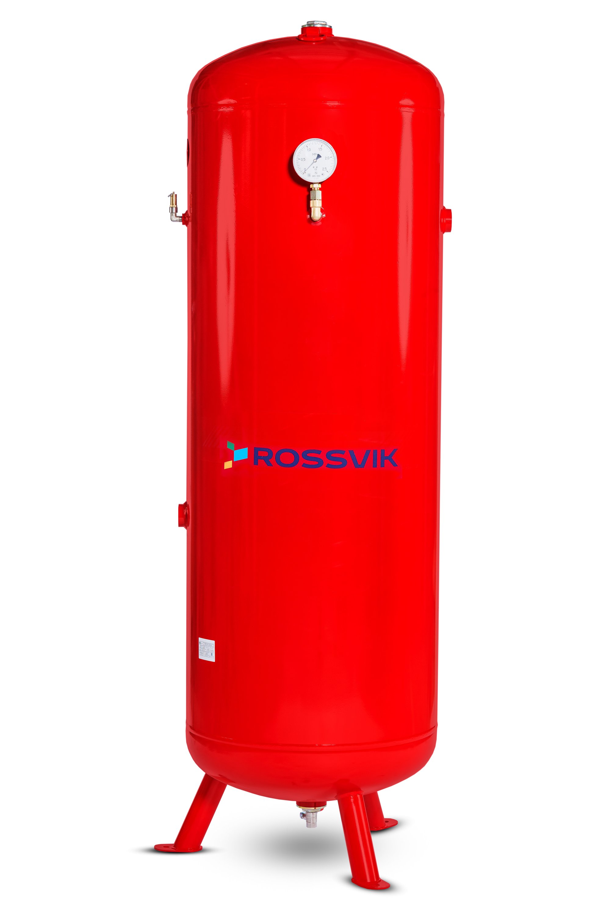 Ресивер ROSSVIK РВ500.11.00, 500 л, 11 бар, вертикальный, с арматурой