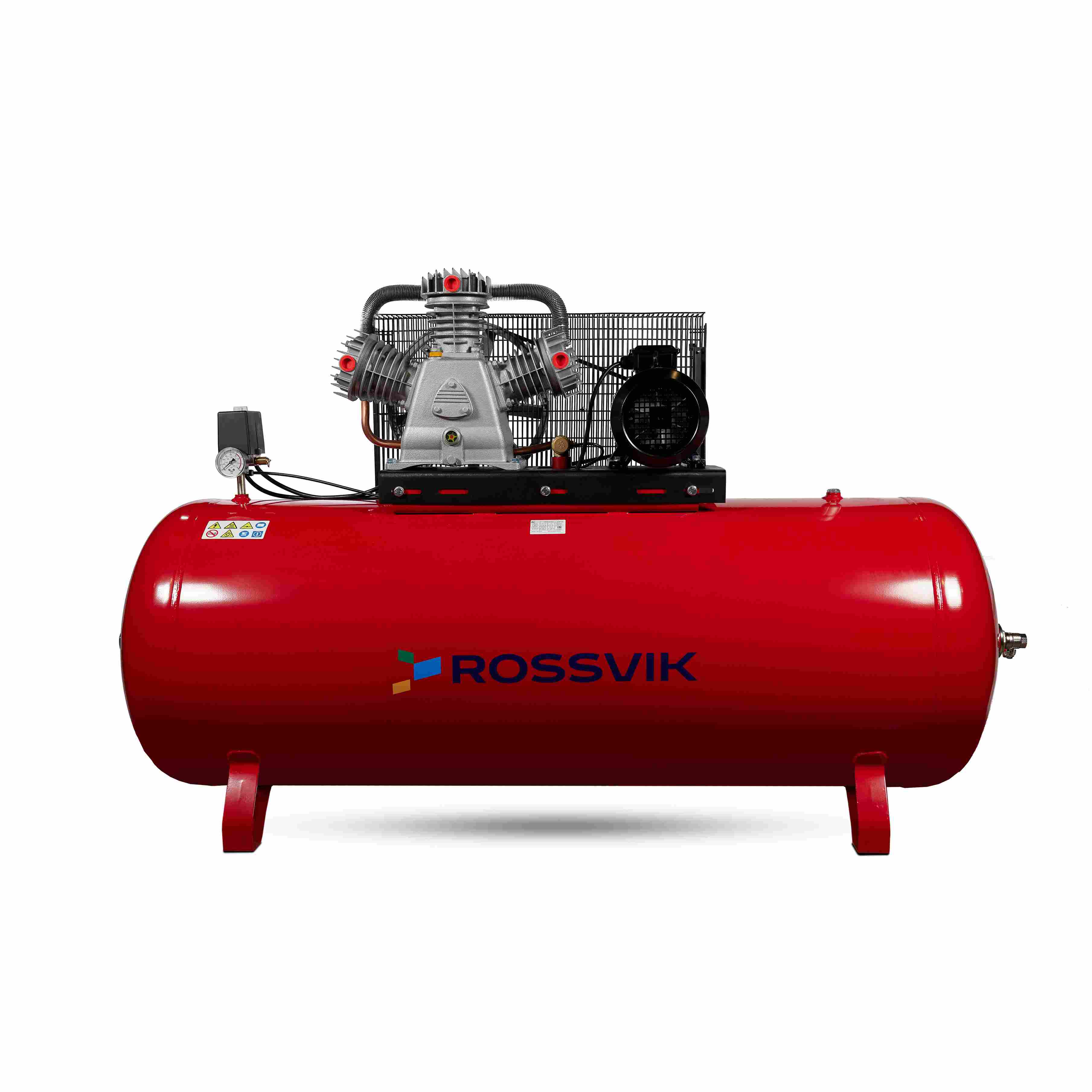 Компрессор ROSSVIK СБ4/Ф-500.LB75, 950 л/мин, 10 бар, ресивер 500 л, 380 В/5,5 кВт, красный