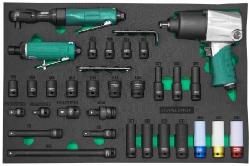 JA-C231SV Набор пневматического инструмента 1/2"DR и ударных торцевых головок с аксессуарами.  31 пр