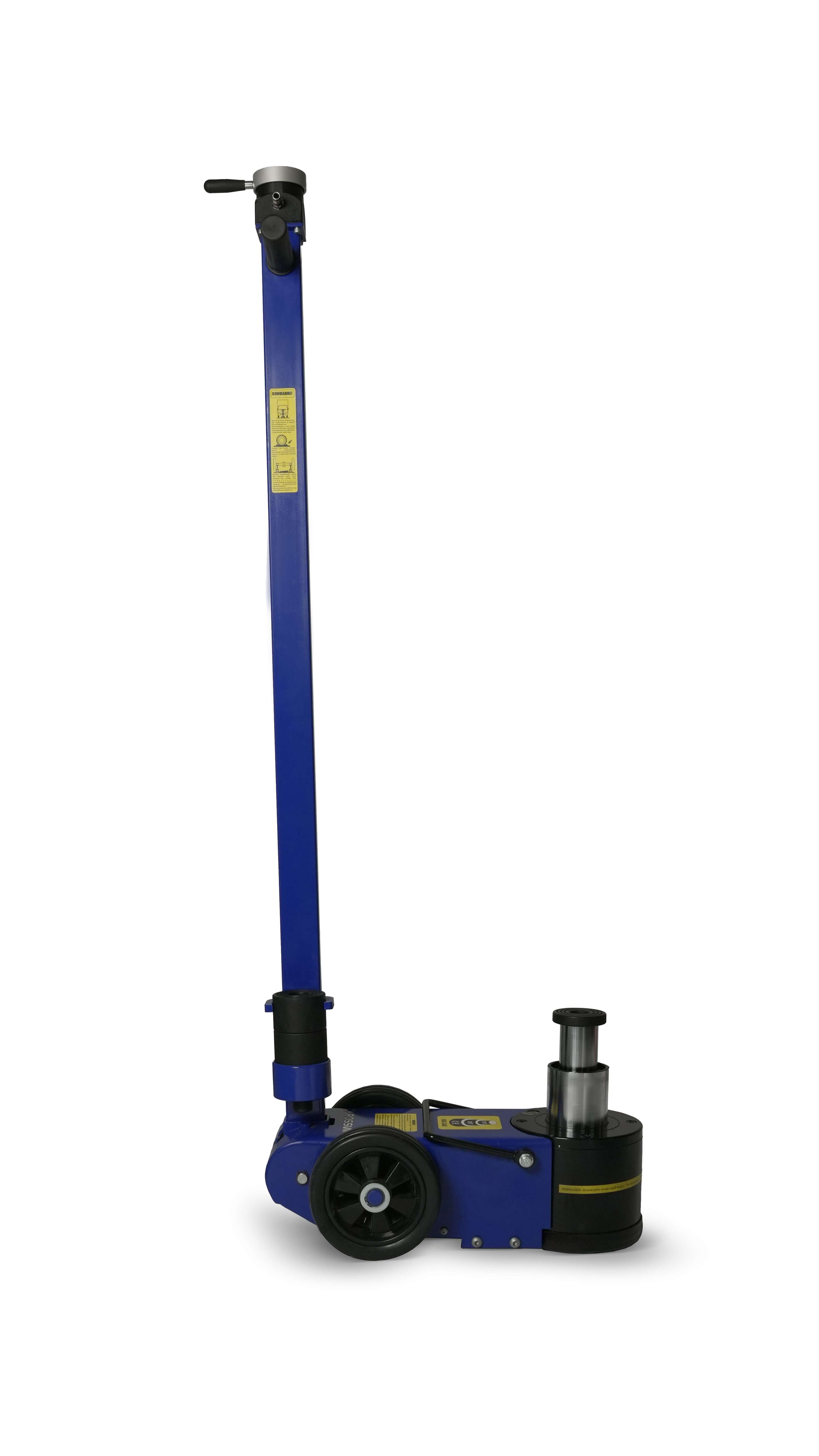 Домкрат подкатной пневмогидравлический ROSSVIK S30-2EL, 15-30 т, 150-410 мм, 2 ступени, синий