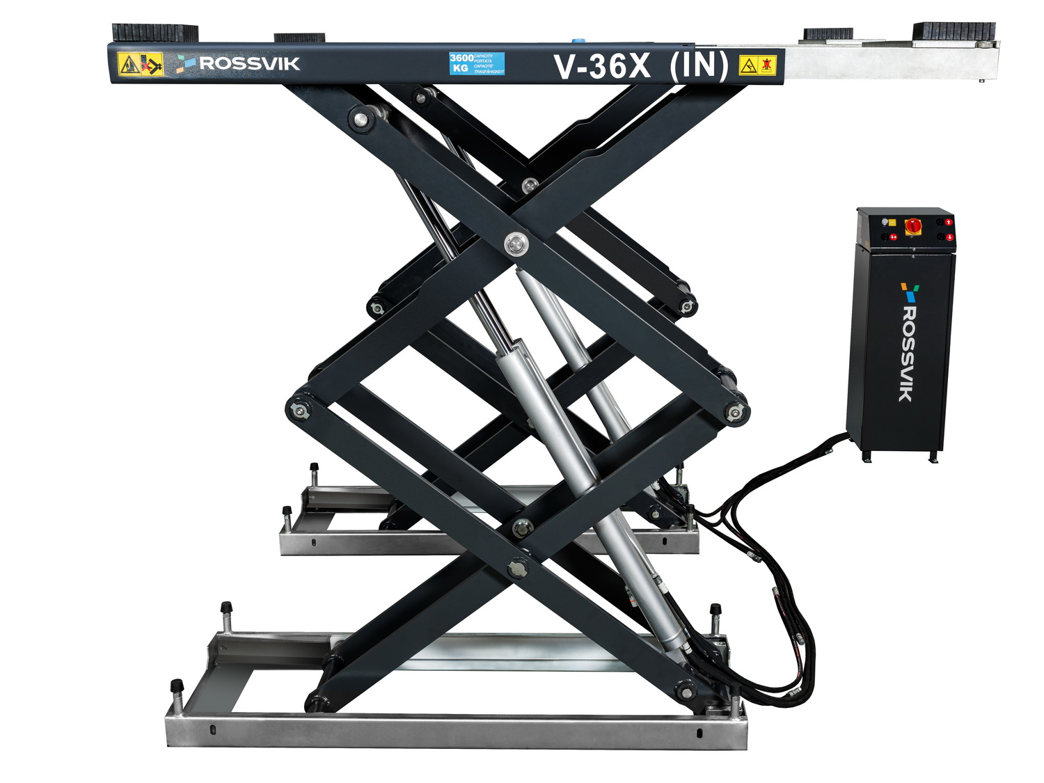 Автоподъемник ножничный ROSSVIK PRO V-36X (IN) заглубленный г/п 3.6т, 380В RAL7040 Цвет серый