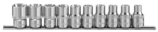 912610 Набор головок торцевых 1/2"DR на держателе, внешний TORX®, E8-E24, 10 предметов